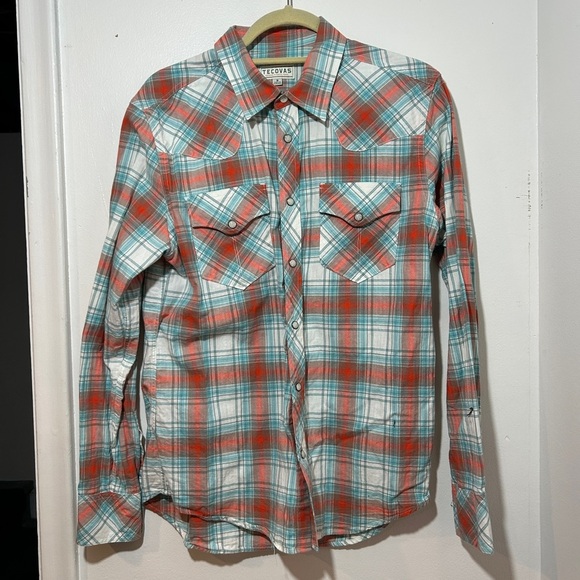 Tecovas Other - Tecovas Western Red and Blue Plaid Casual Shirt Size S